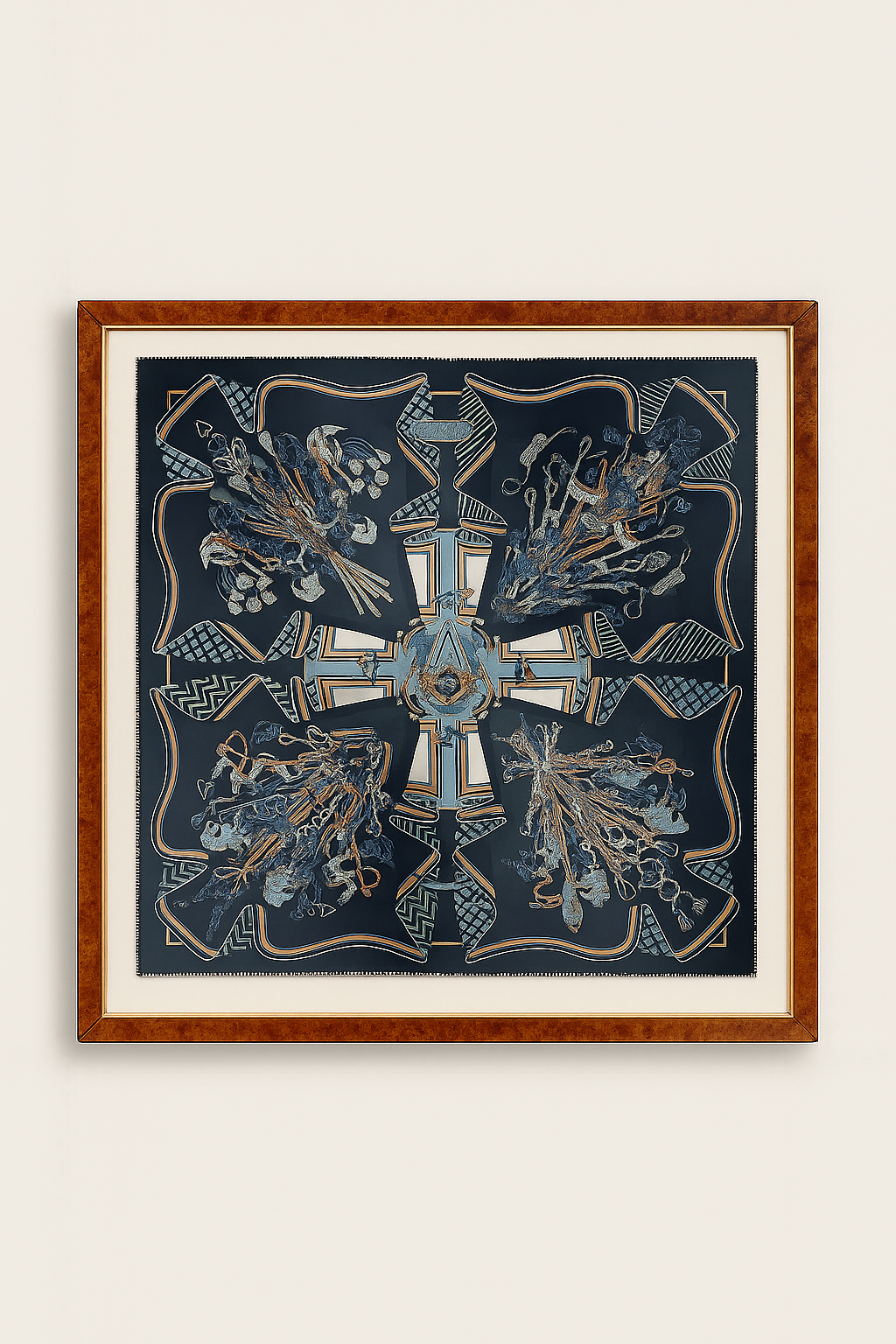 Framed Hermès Scarf – 70 cm